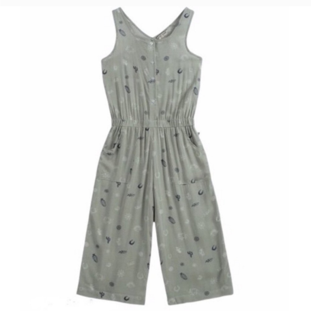 LUCKY BRAND Kids Jumpsuit Sea Spray Cactus Gavi Succulent Sleeveless Size Medium